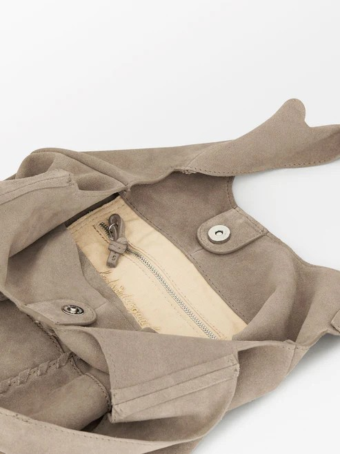 BECKSÖNDERGAARD Suede Demi Bag Moral Gray