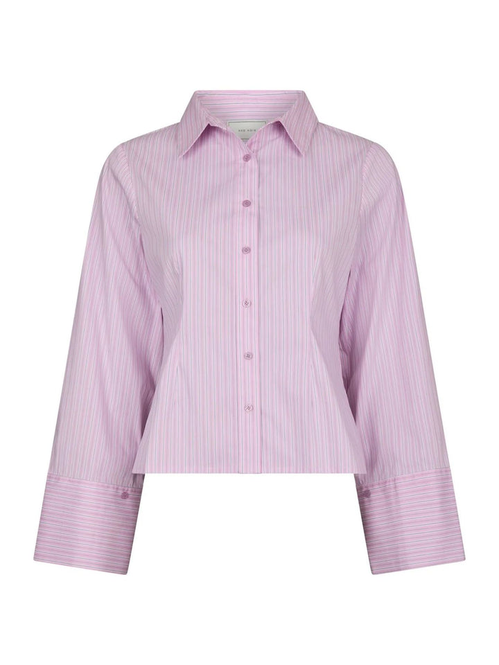 NEO NOIR Rosa Shadow Stripe Shirt Light Pink