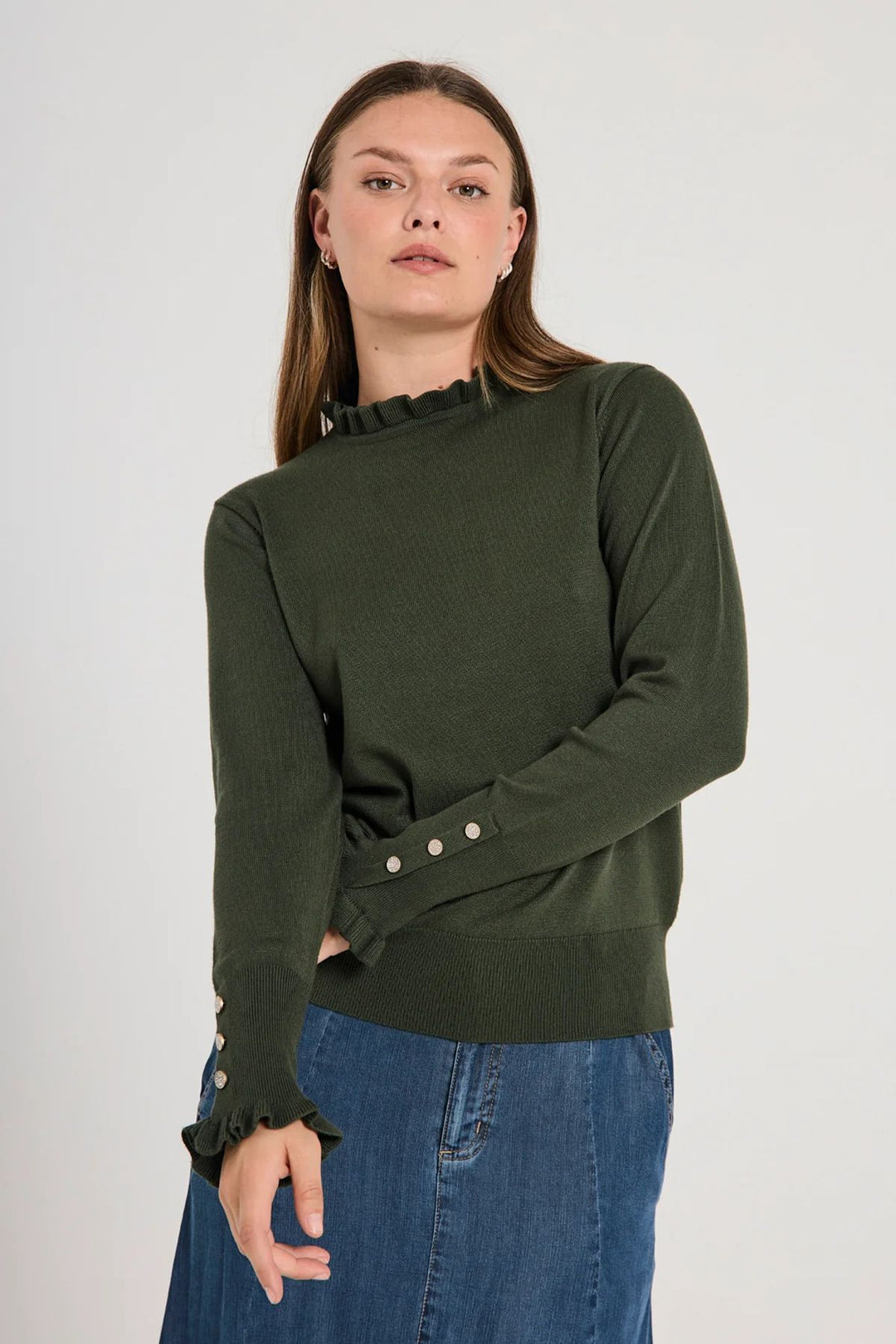 FREEQUENT KATIE-PULLOVER KOMBU GREEN