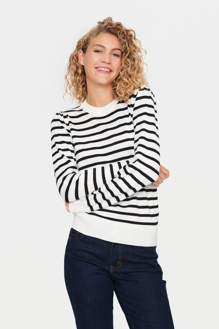 SAINT TROPEZ MilaSZ Striped Pullover Ice