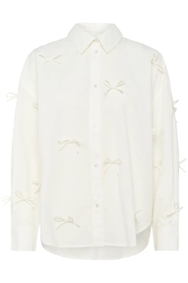 SOAKED IN LUXURY SLJoa Bow Shirt LS Broken White