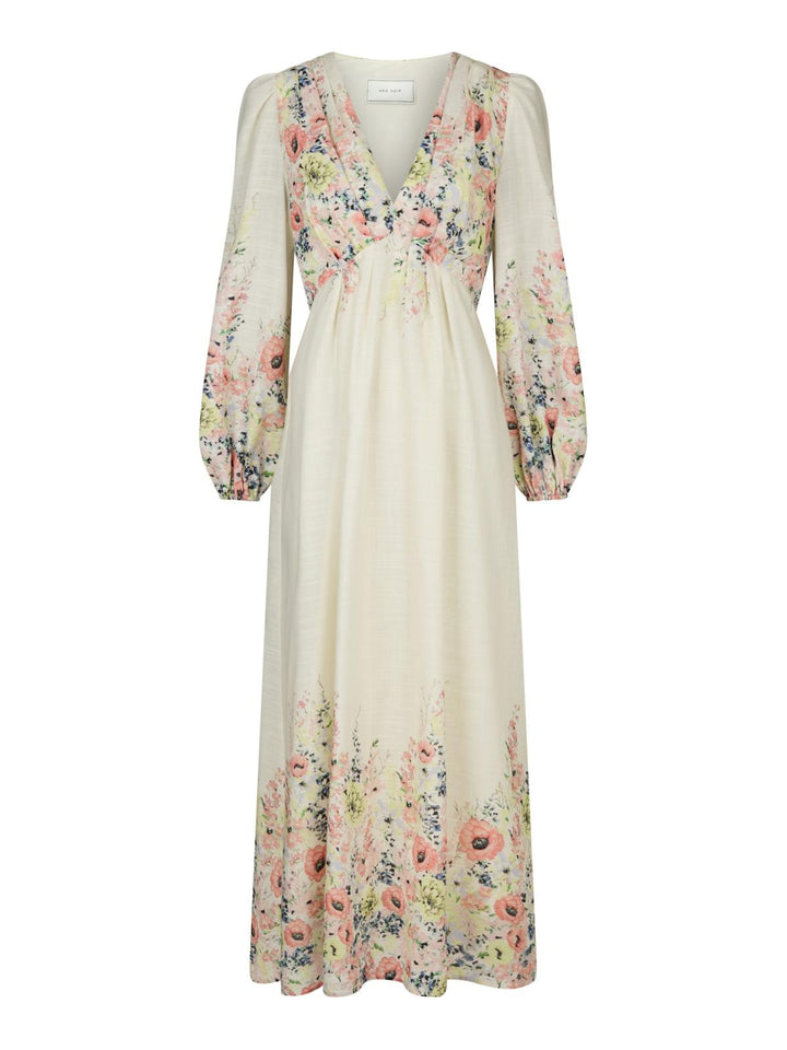 NEO NOIR Silfi Flower Print Dress Creme