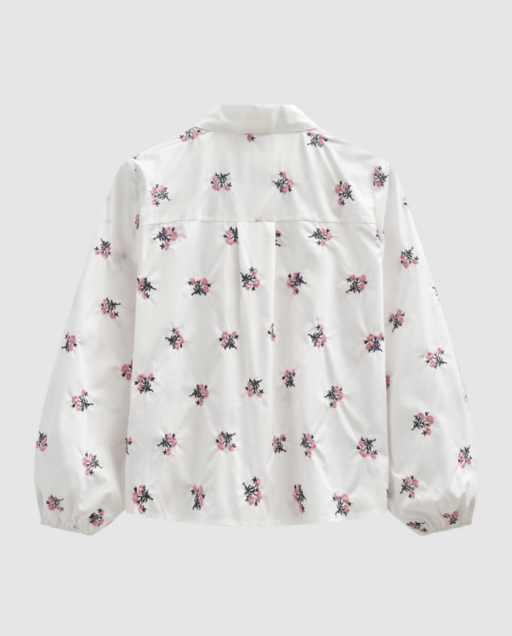 FREEQUENT FQLeila-Blouse Star Off-White w. Wild Orchid