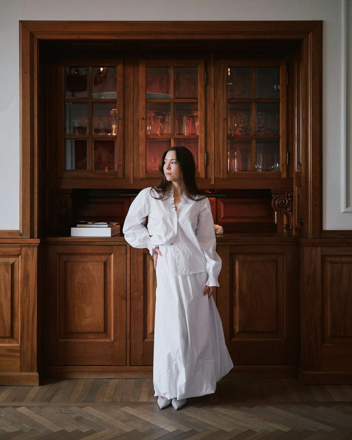 NEO NOIR Ober Long Balloon Skirt White