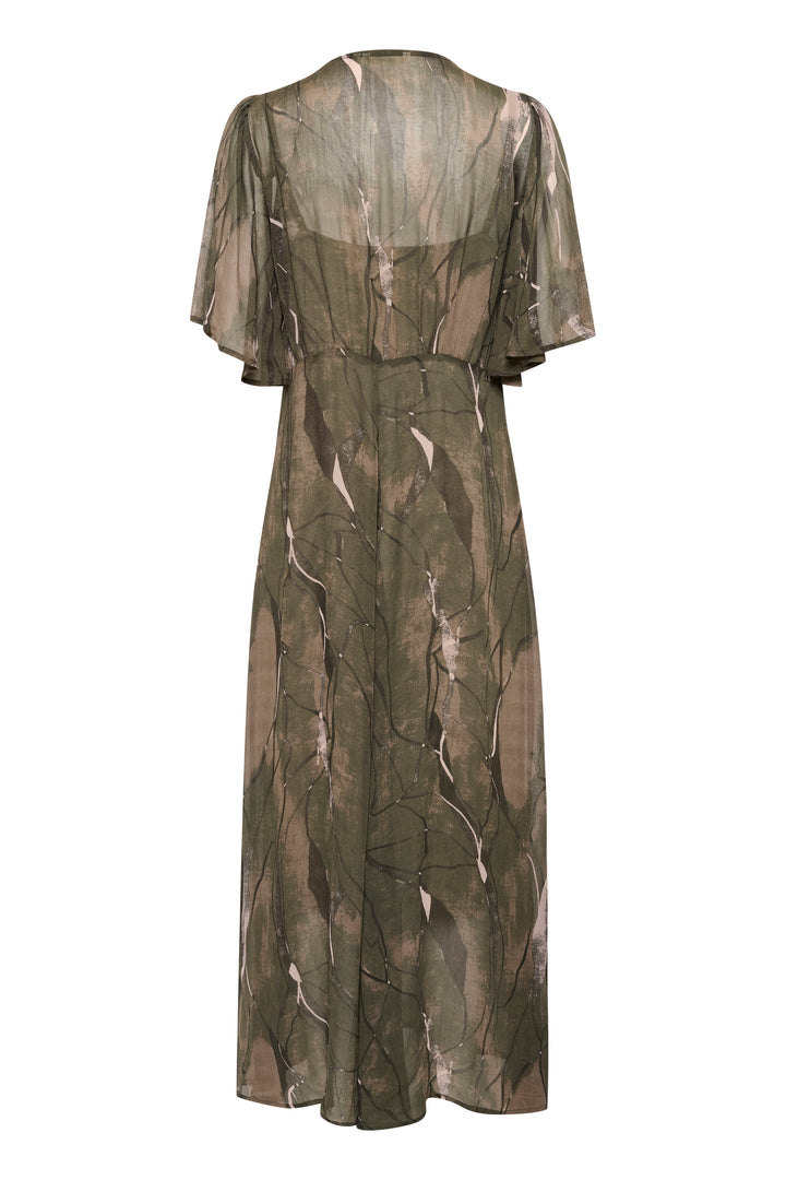 CREAM CRChery Long Dress Overland Trek Forest