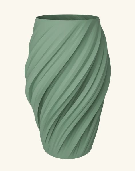 DAZZLE & DAWN Wave Vase Waterproof Eucalyptus