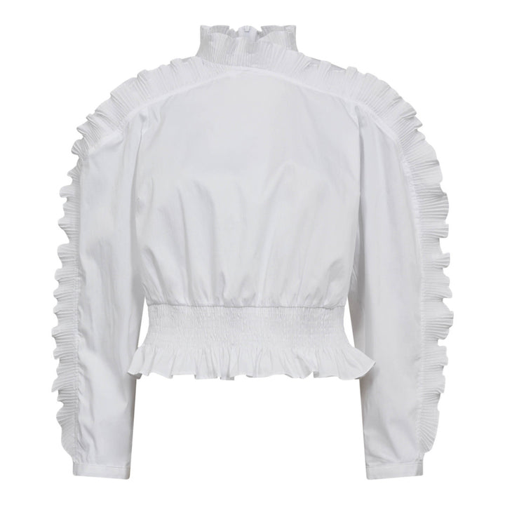CO´COUTURE SannaCC Ruffle Smock Blouse White