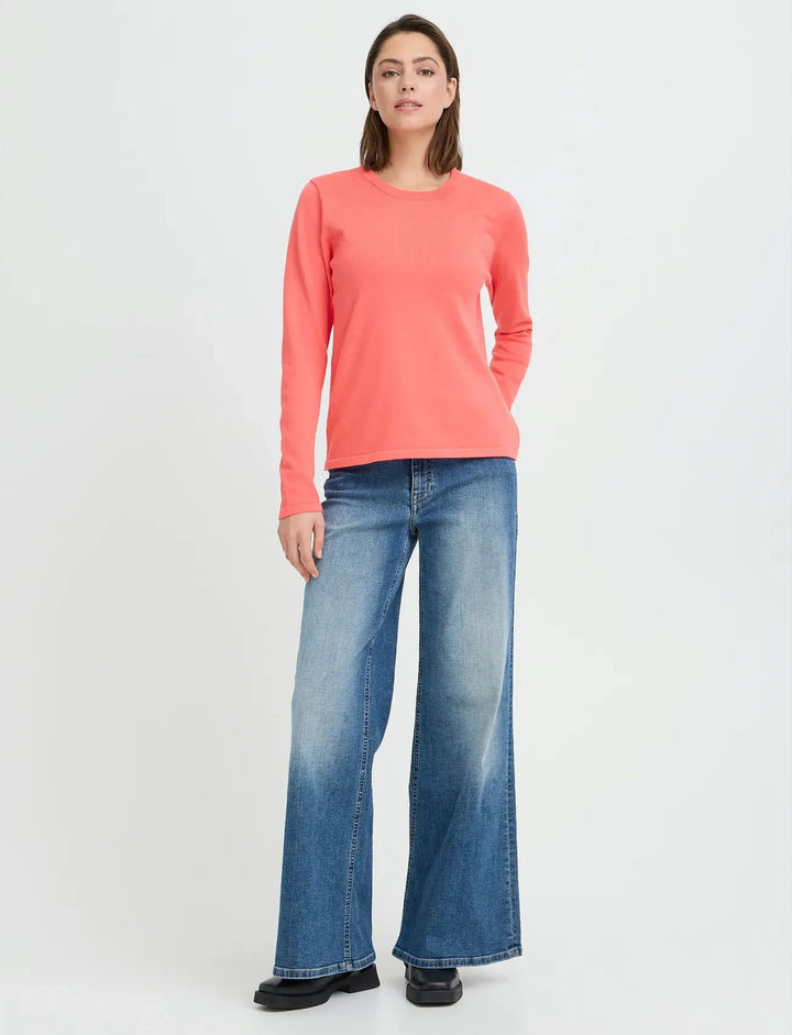 ICHI IHLULS O-NECK LS TEABERRY