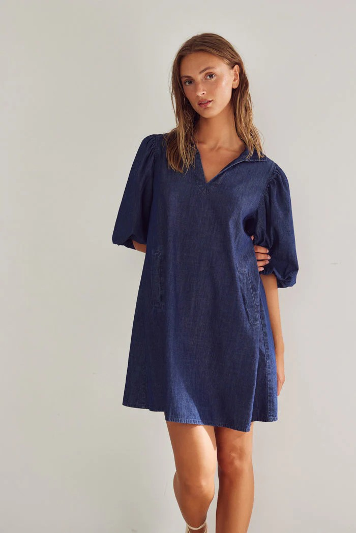 NOELLA Larissa Dress Medium Blue Wash