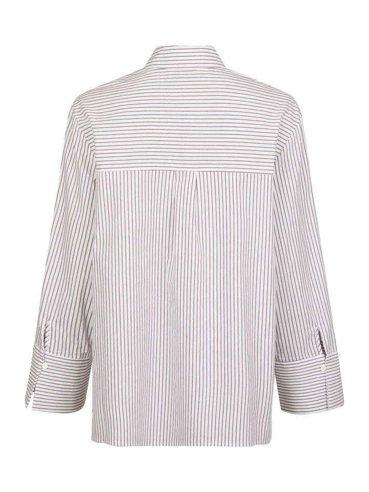 NEO NOIR Dita Stripe Shirt Brown