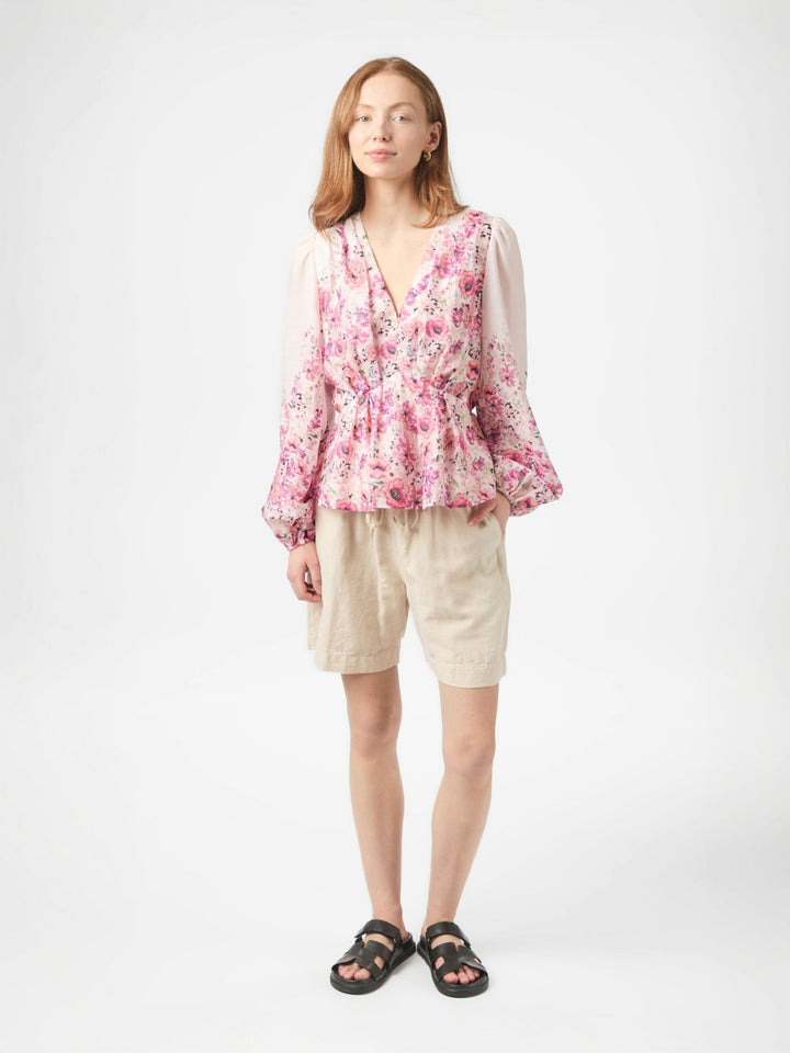 NEO NOIR Fie Flower Print Blouse Rose