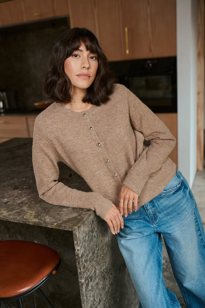 KAFFE KAniel Knit Cardigan Toasted Coconut Melange