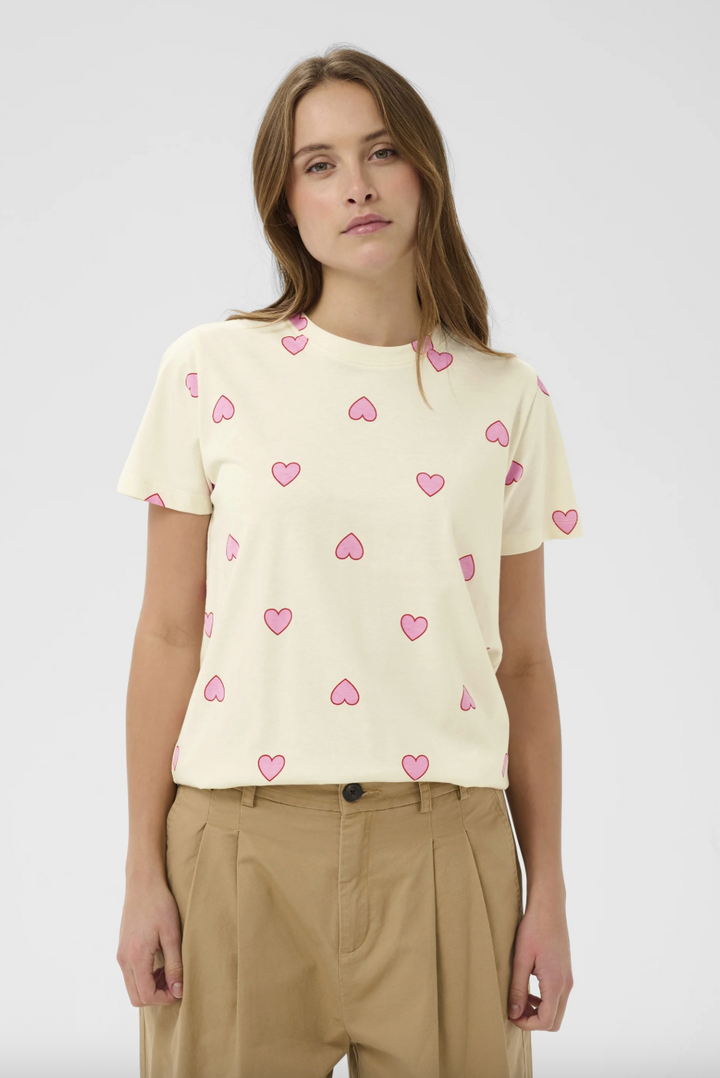 SAINT TROPEZ PixilinaSZ T-Shirt Offwhite Bonbon Big Heart