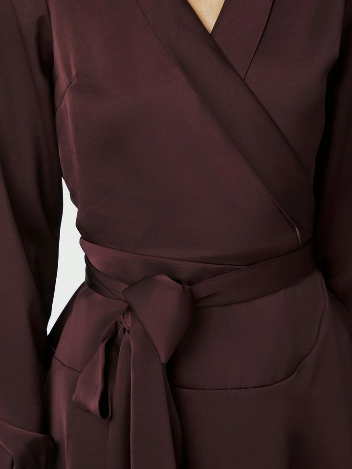 NEO NOIR Colbie Heavy Sateen Dress Burgundy