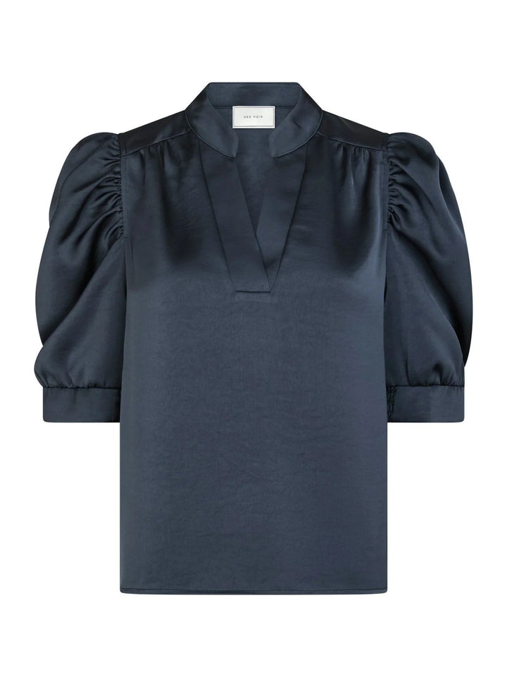 NEO NOIR Roella Heavy Sateen Blouse Midnight Blue