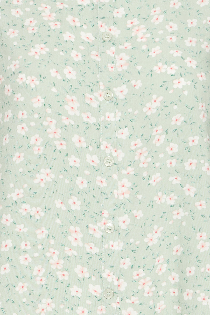 ICHI IHXlea MS Hedge Green W. Cloud Dancer Flowers