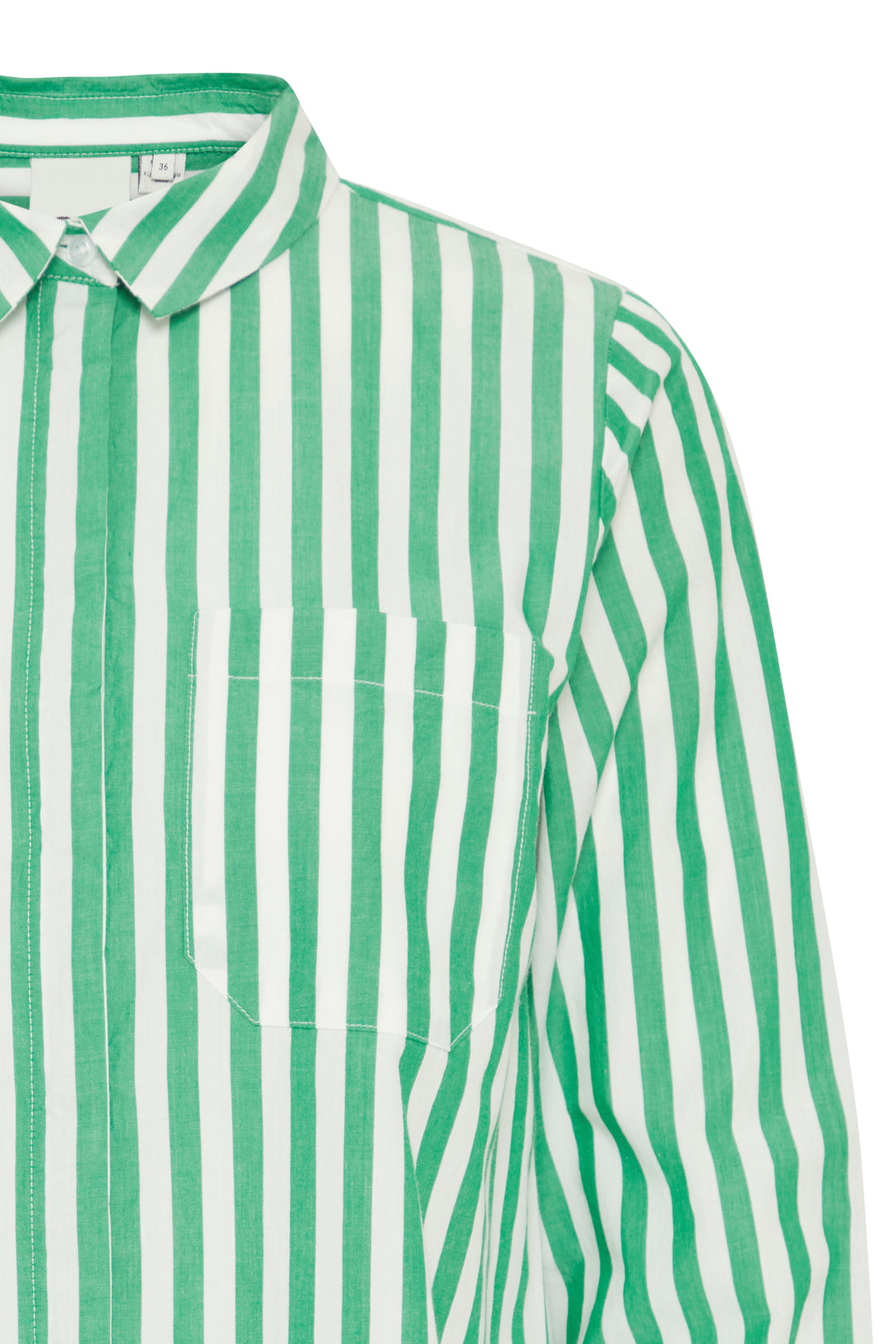 ICHI IXasilo Striped Shirt Jolly Green