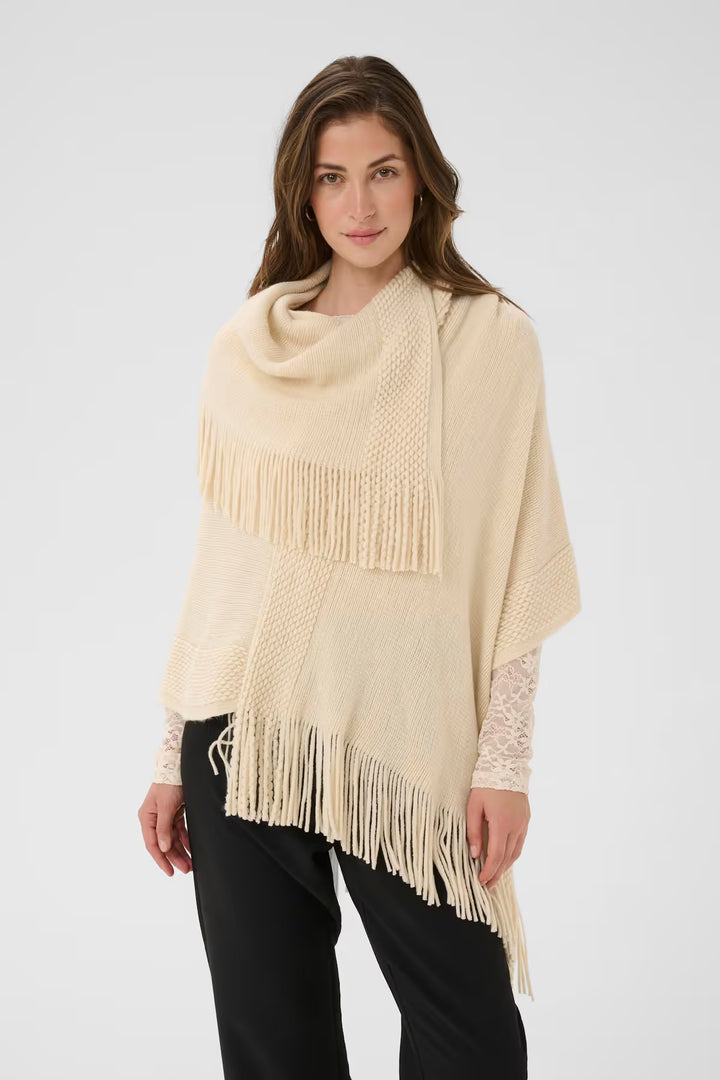 CREAM CRSivas Knit Poncho Birch