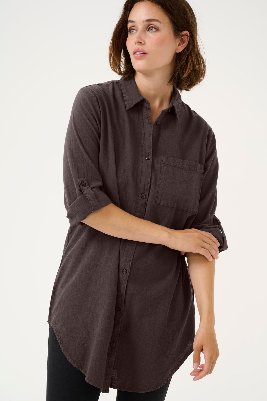 KAFFE KAnaya Shirt Tunic Black Oyster