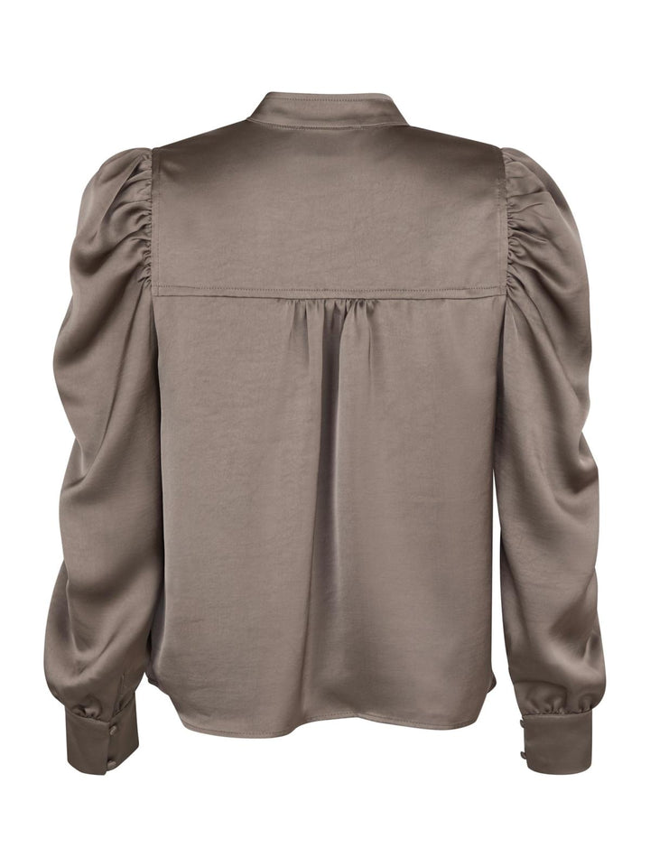 NEO NOIR Rosslyn Heavy Sateen Blouse Warm Grey