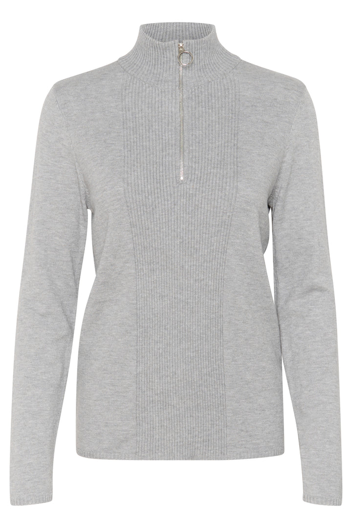 CREAM CRDela High Neck Pullover Grey Melange