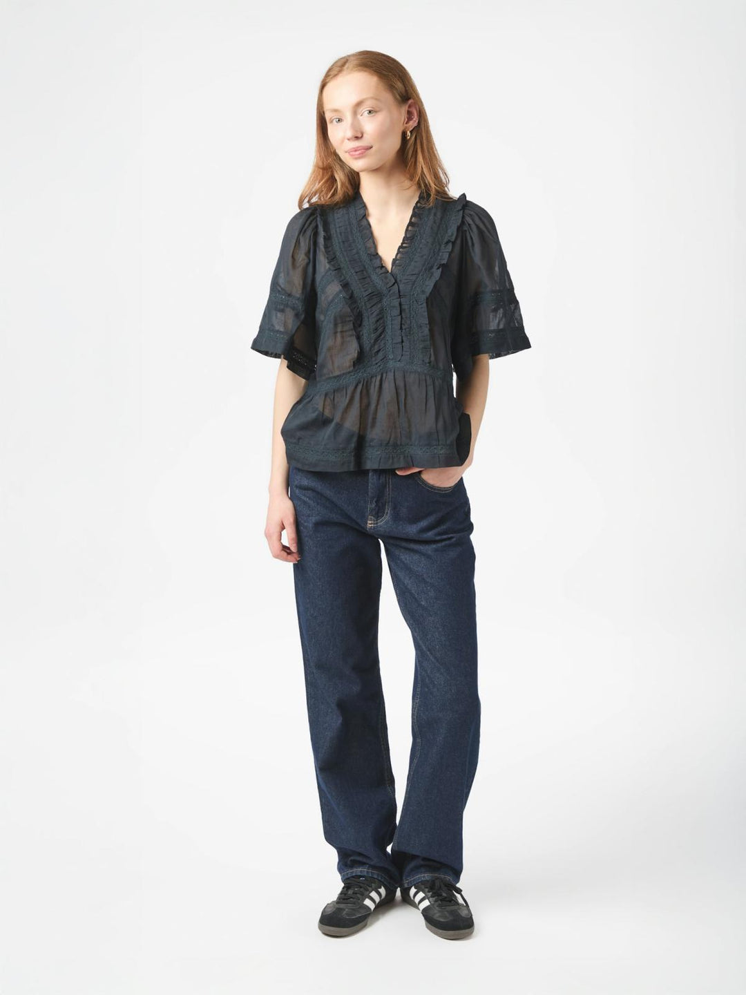 NEO NOIR Evienne S Voile Top Navy