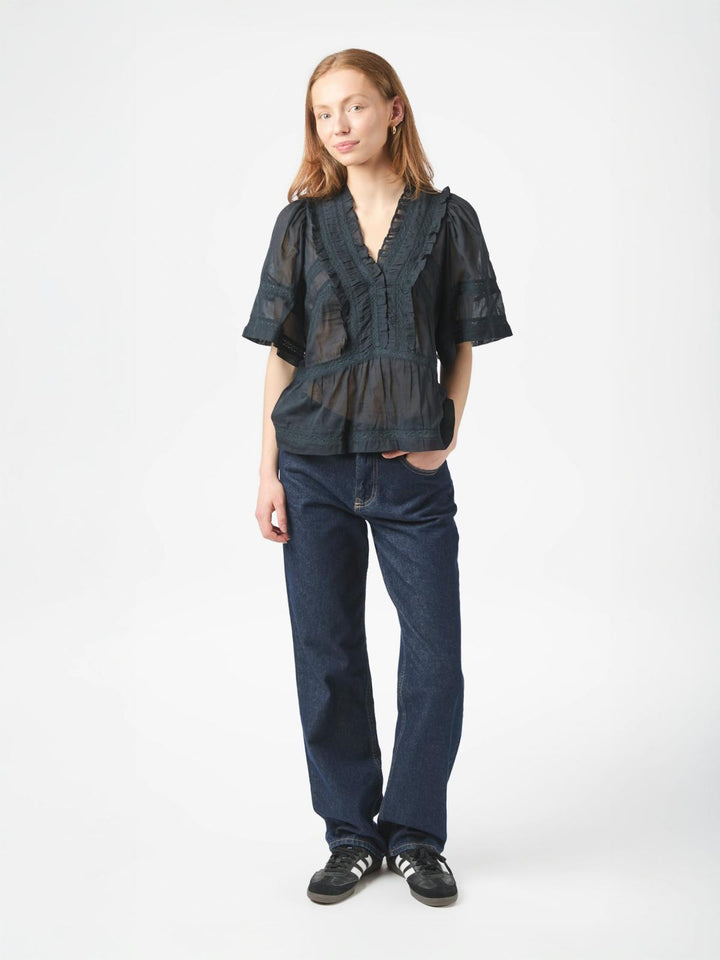 NEO NOIR Evienne S Voile Top Navy