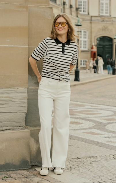 KAFFE KAsinem High Waist Twill Jeans Chalk