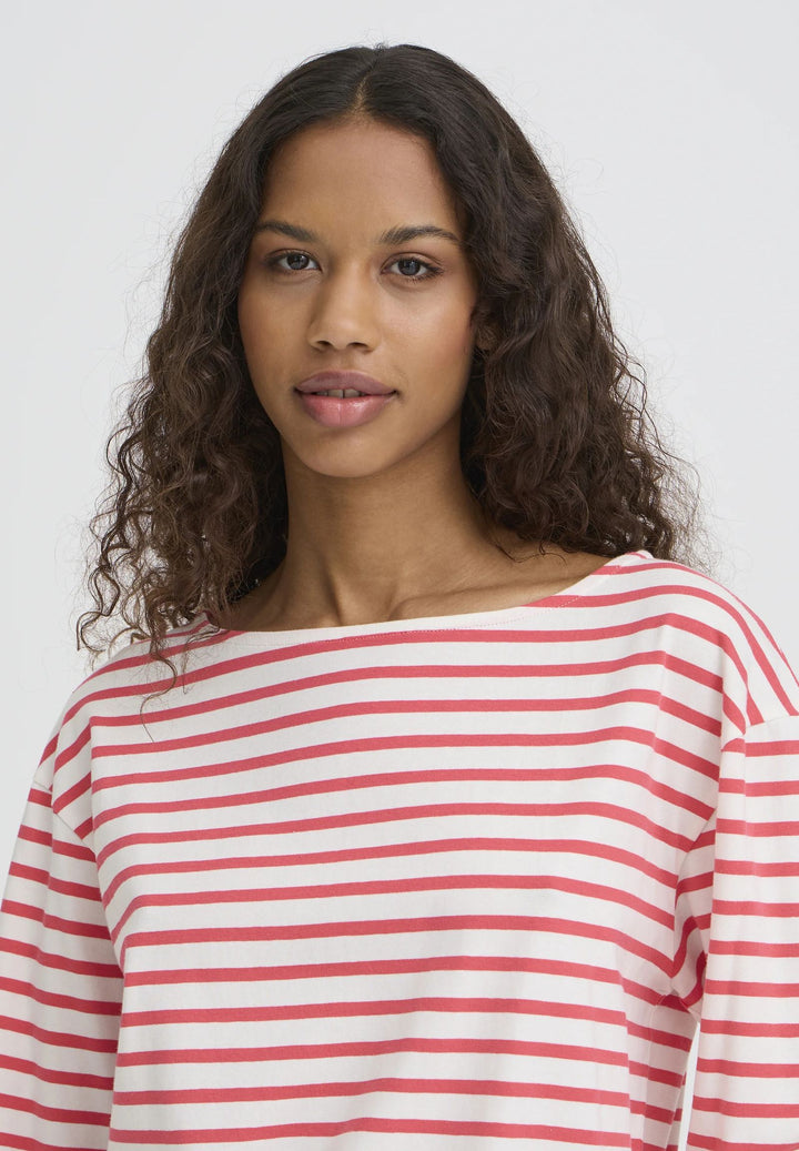 ICHI IHmira Boatneck LS2 Teaberry/Cloud Dancer