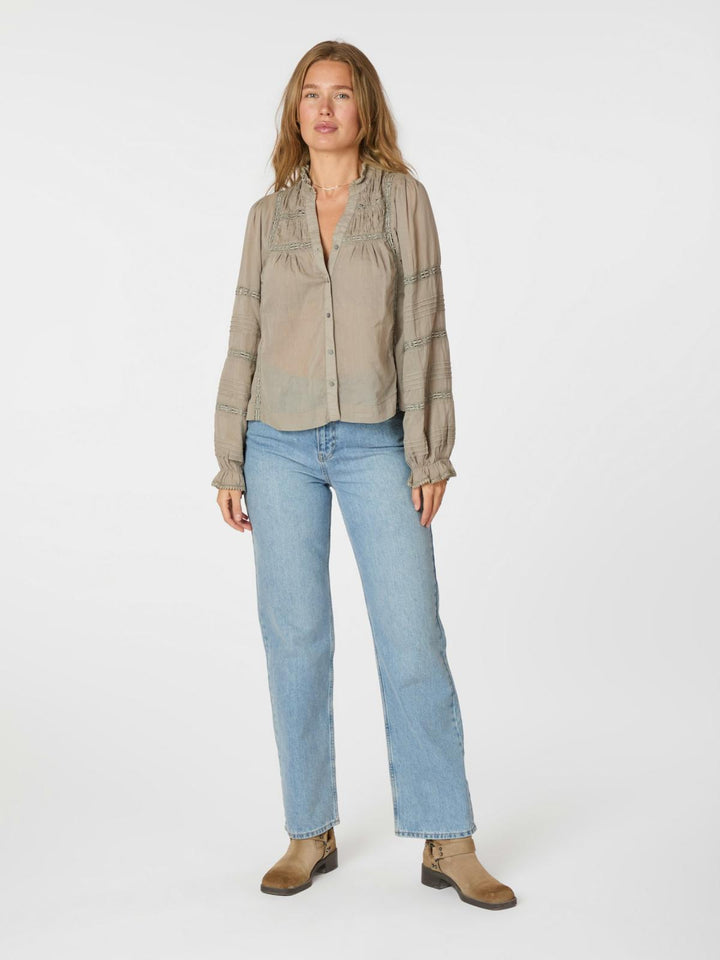 NEO NOIR Lyla S Voile Blouse Smoke Green