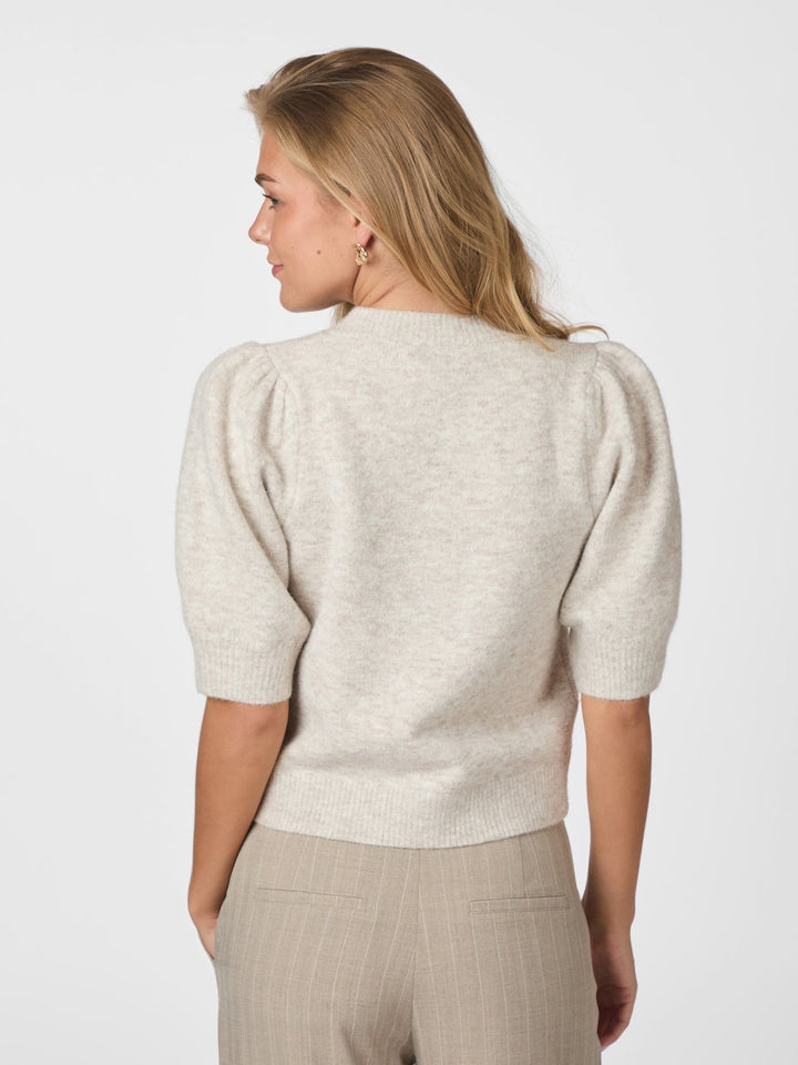 NEO NOIR Trudy Knit Cardigan Beige Melange