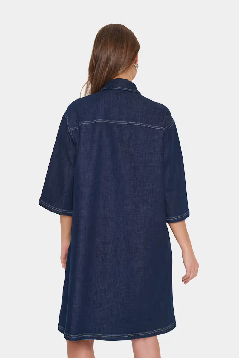 SAINT TROPEZ LoesaSZ Denim Dress Dark Blue Denim