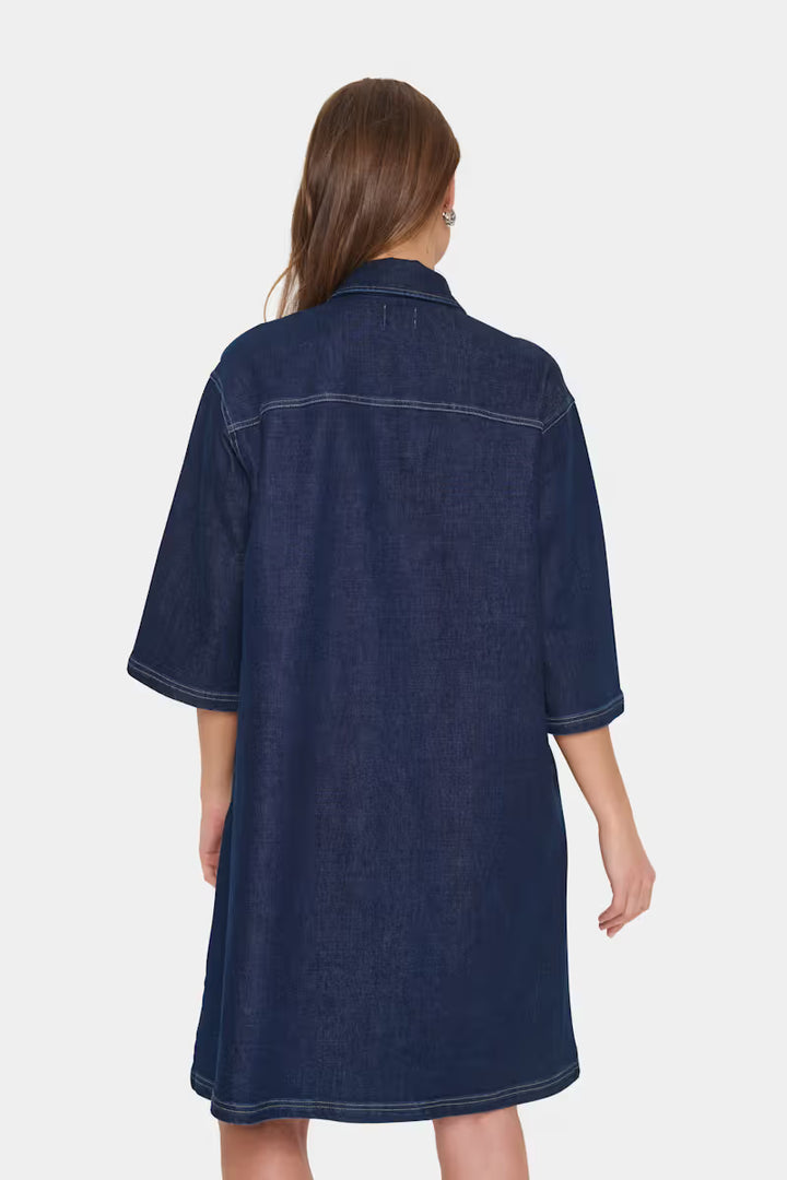 SAINT TROPEZ LoesaSZ Denim Dress Dark Blue Denim