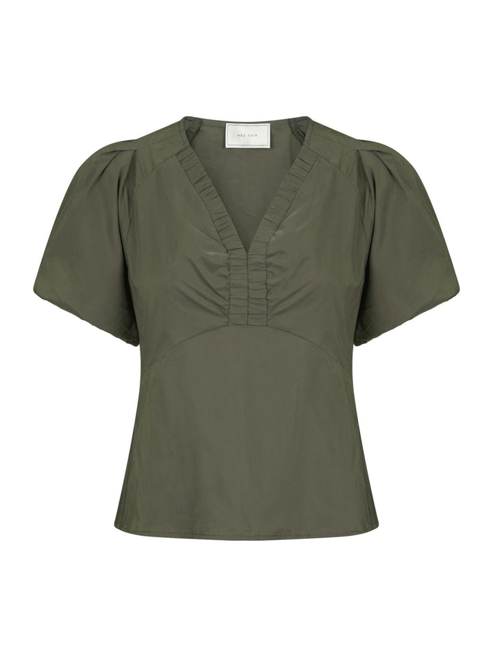 NEO NOIR Irina Poplin Blouse Army