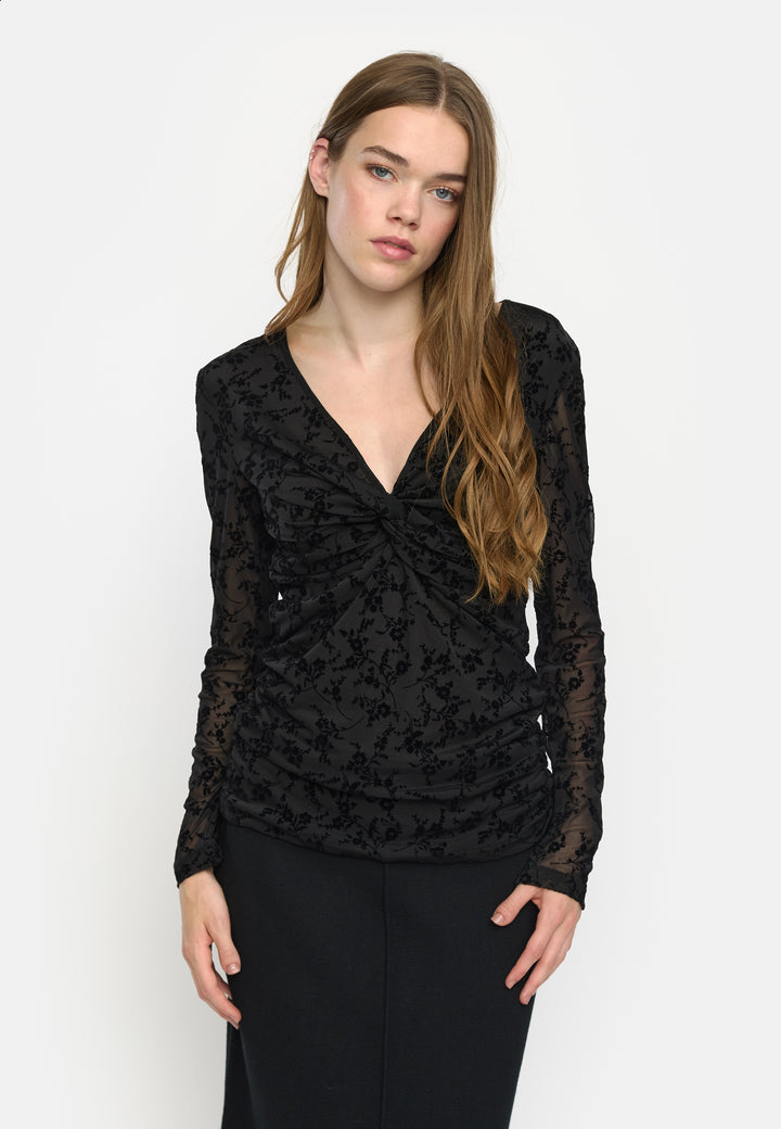 Soft Rebels SRTalula Twist V-neck Top Black