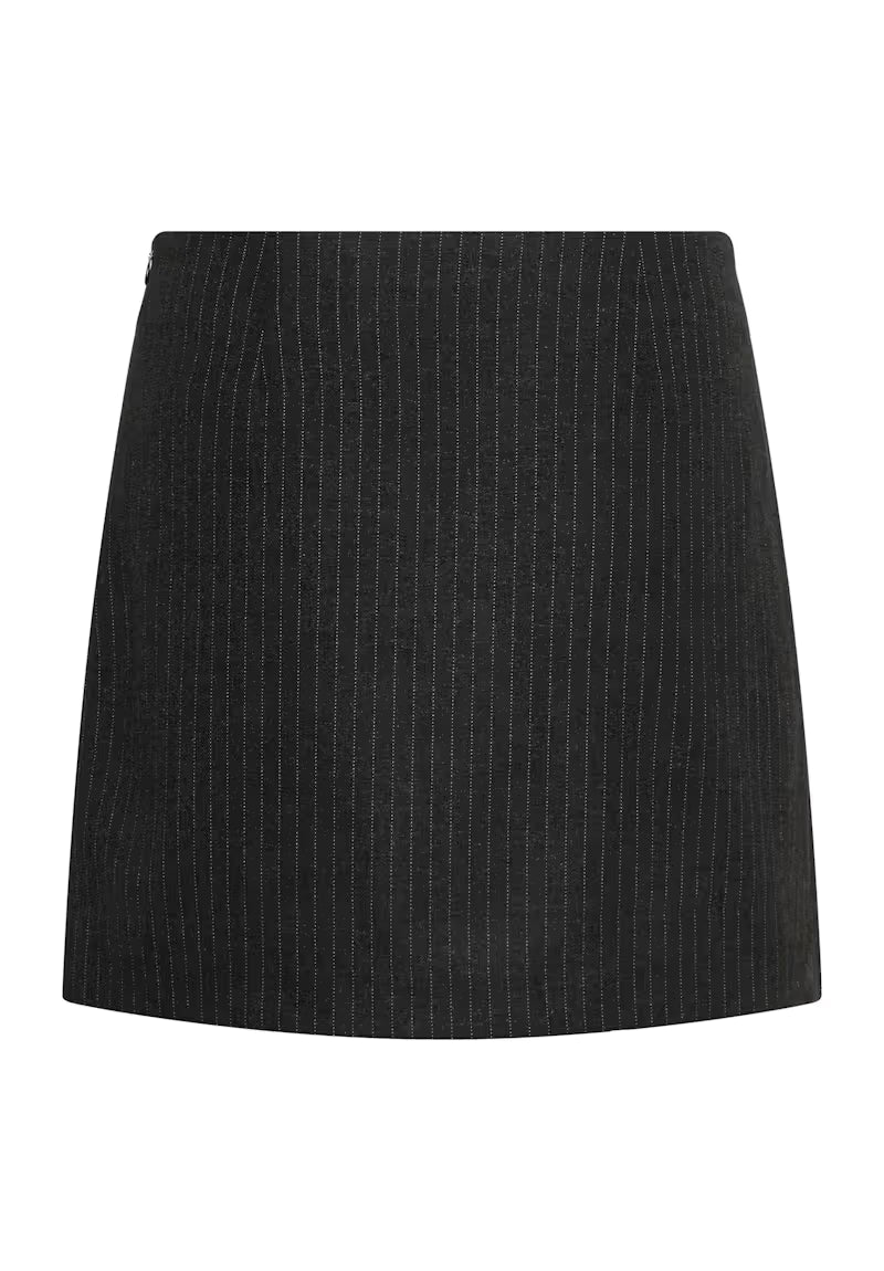 SOAKED IN LUXURY SLMalodi Mini Skirt Grey Melange Pinstripe