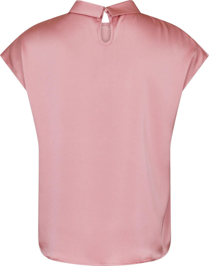 NEO NOIR Fleur Drapy Satin Blouse Light Pink