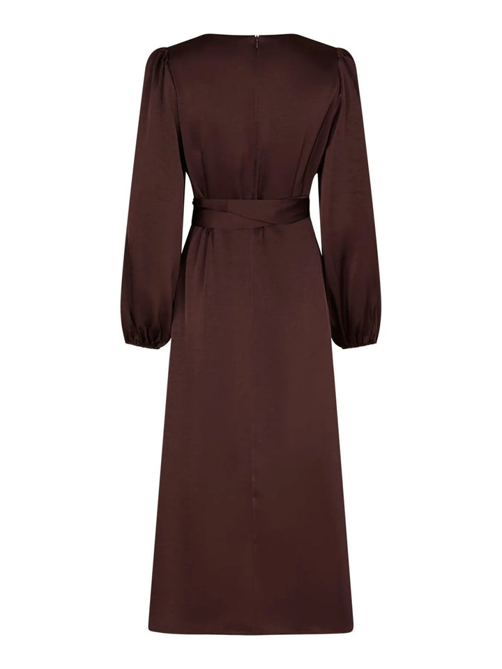 NEO NOIR Rimini Heavy Sateen Dress Burgundy