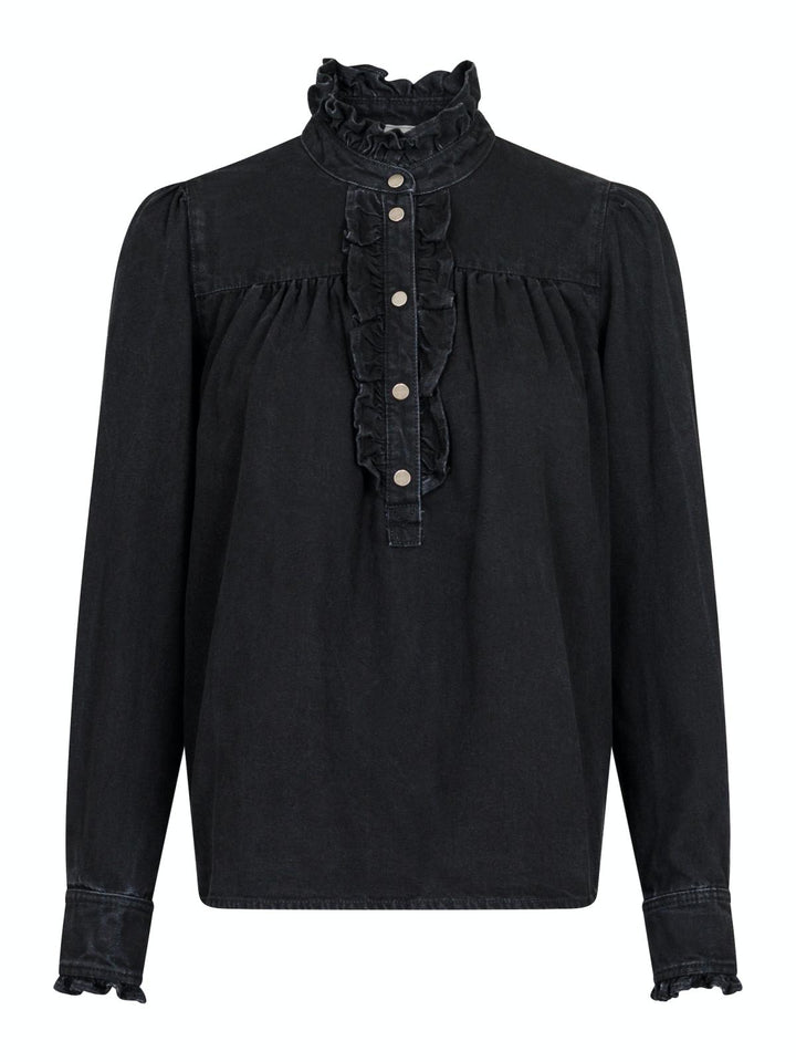 NEO NOIR Justine Denim Shirt Black