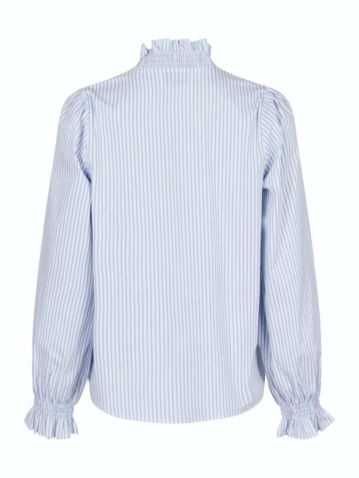 NEO NOIR Brielle Stripe Shirt White/Light Blue