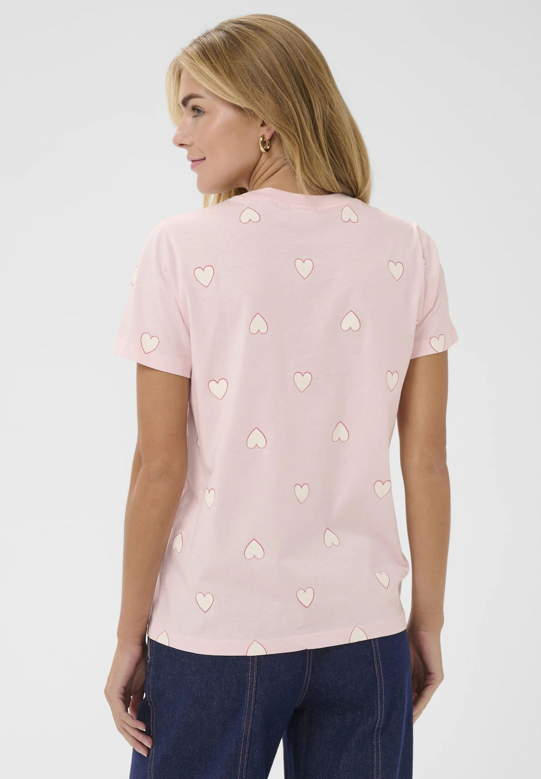 SAINT TROPEZ PixilinaSZ T-Shirt Barely Pink White Big Heart