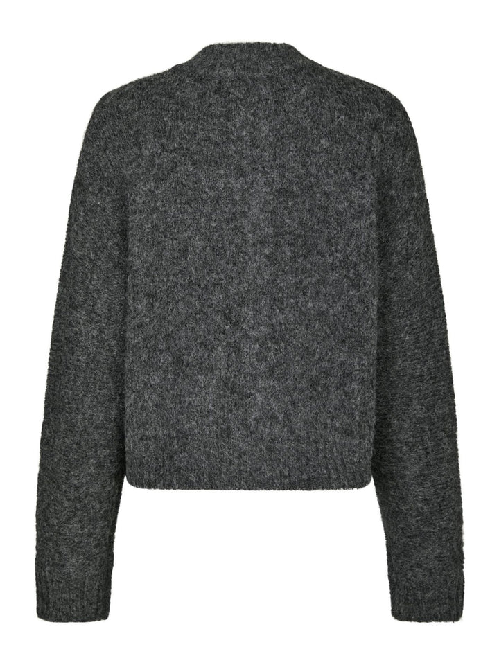 NEO NOIR Taura Fluffy Knit Cardigan Antracit