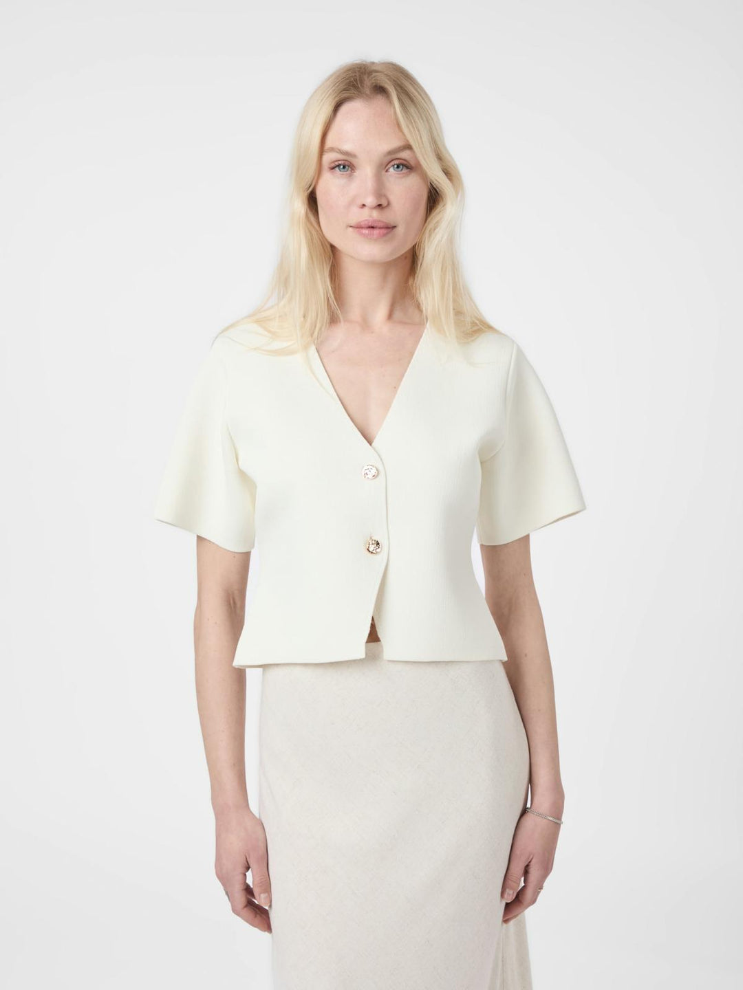 NEO NOIR Setta Knit Blouse Off White