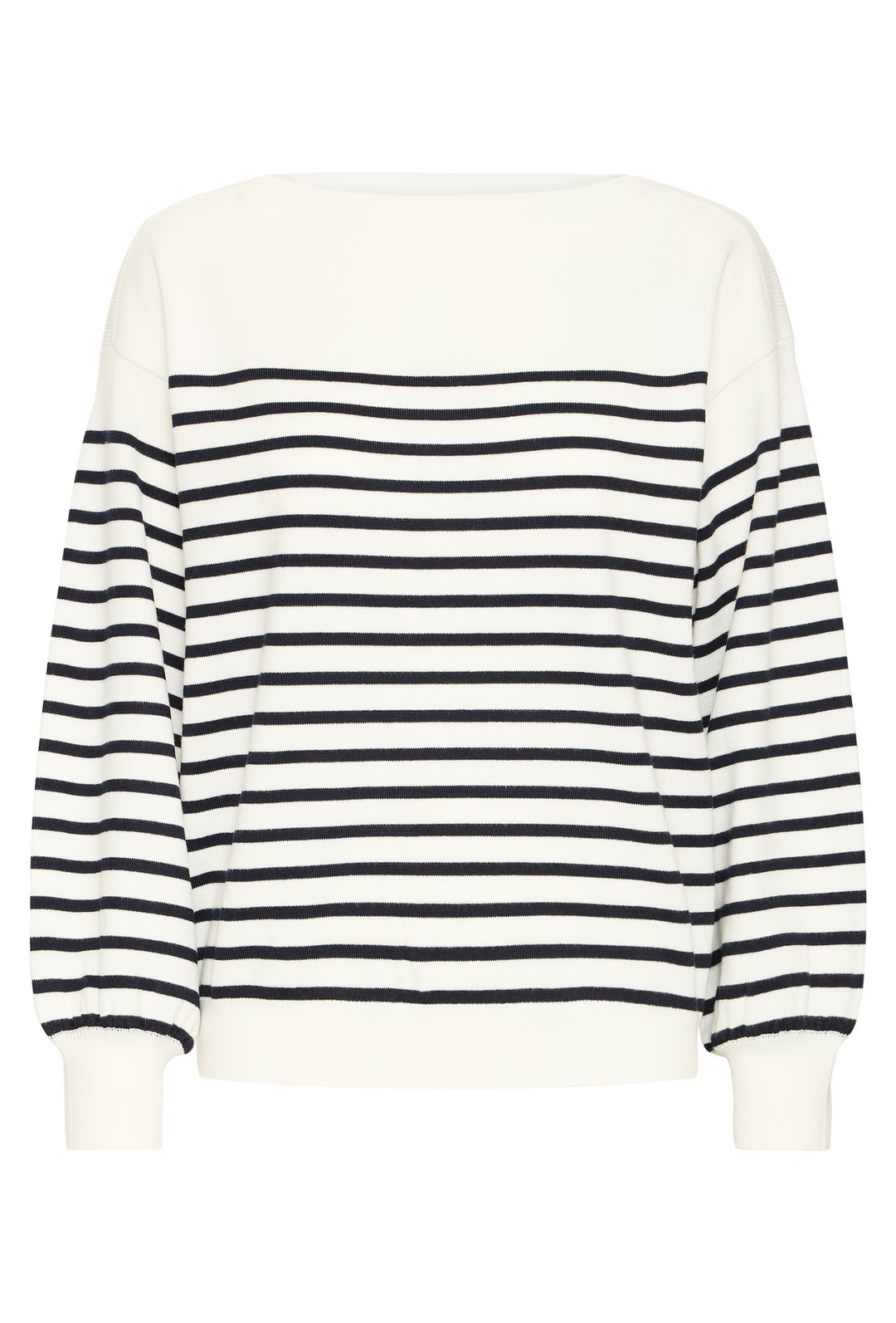 ICHI IHluls Boat Neck LS Solid+White Te Stripe