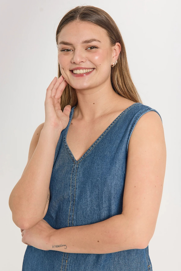 FREEQUENT FQlisea-Dress Medium Blue Denim
