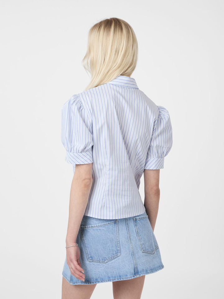 NEO NOIR Frannie Stripe Shirt White/Light Blue