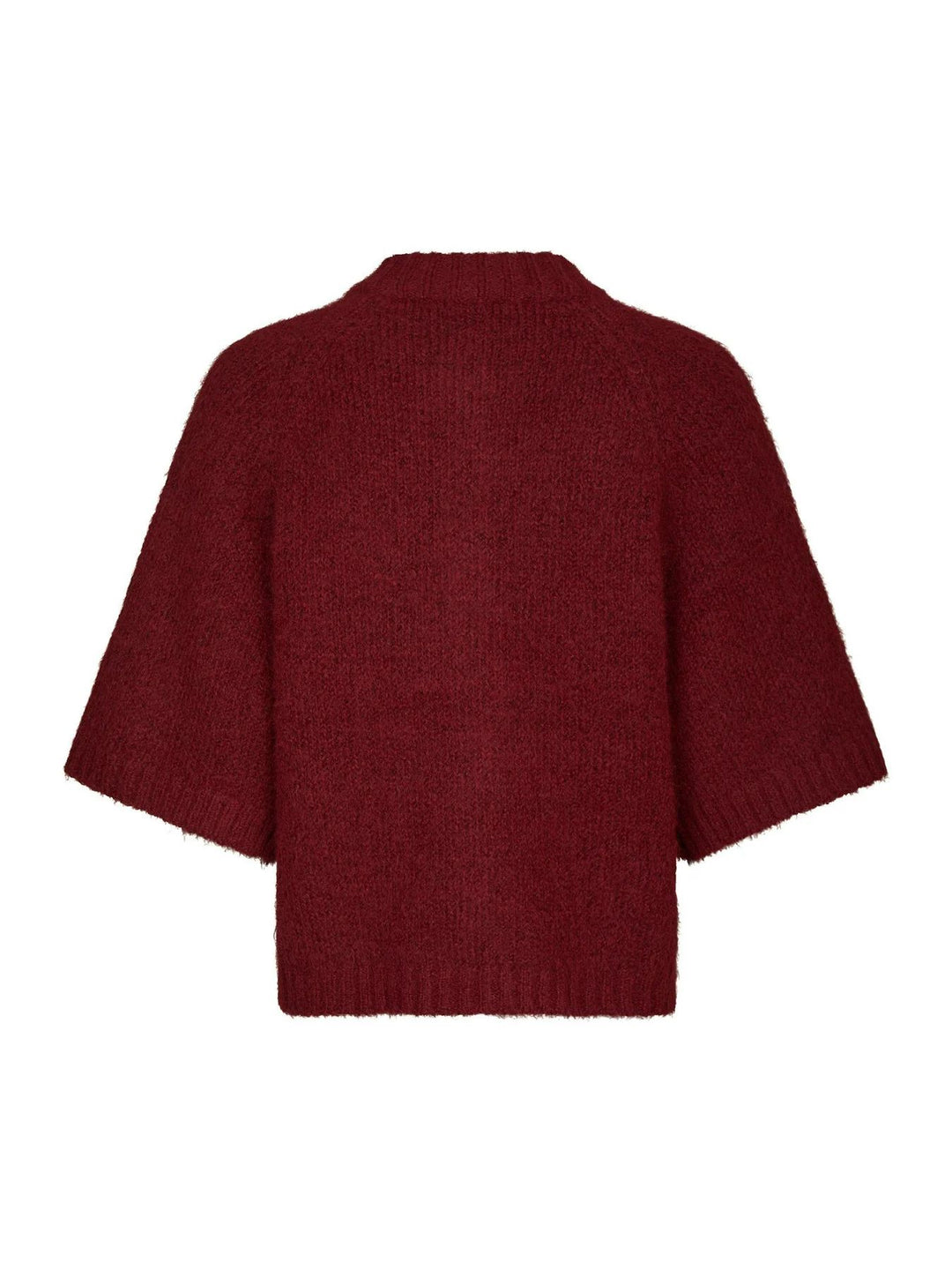 NEO NOIR Benuta Fluffy Knit Cardigan Dark Red