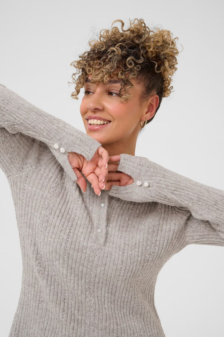 CREAM CRJolly Knit Poloshirt String Melange