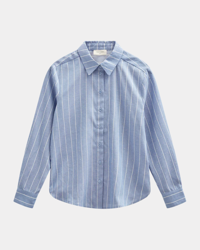 FREEQUENT FQSolly-Shirt Vista Blue W. Star Off-White