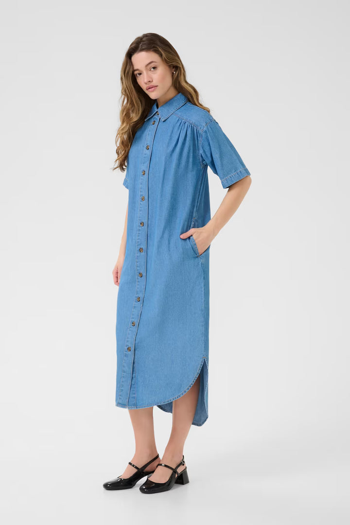 KAFFE KAluise Dress Medium Blue Chambray
